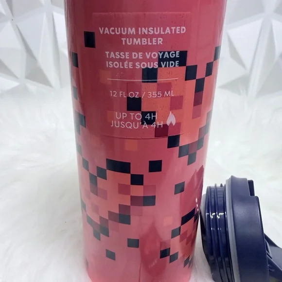 🎀Starbucks Pixelated Pink Tumbler with Dark Blue Lid - Picture 5 of 8